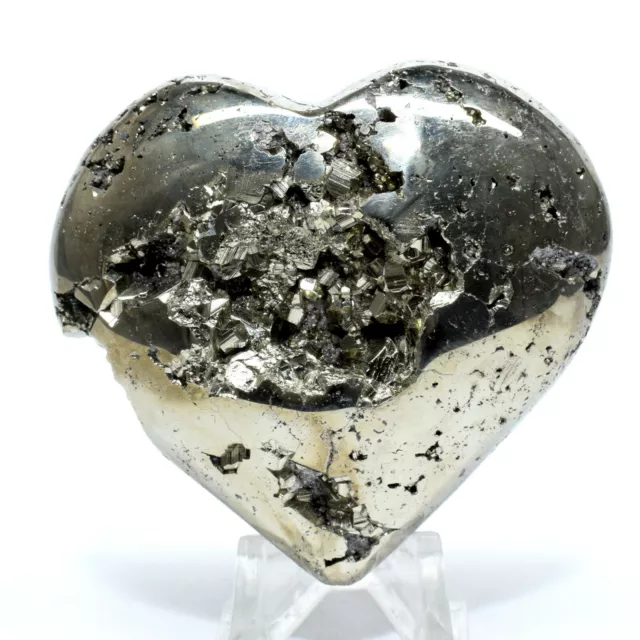 2.4 " Pyrit Puffy Herz Natürlich Druzy Funkelndes Mineral Poliert Stein - Peru