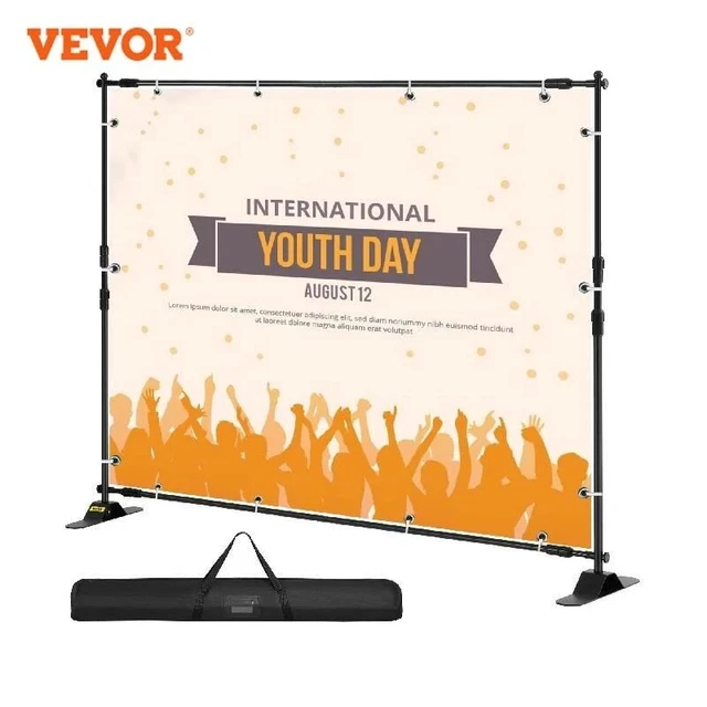 8ft Backdrop Stand for Trade Show Exhibitor Photography Studio W/ 300 x 240cm