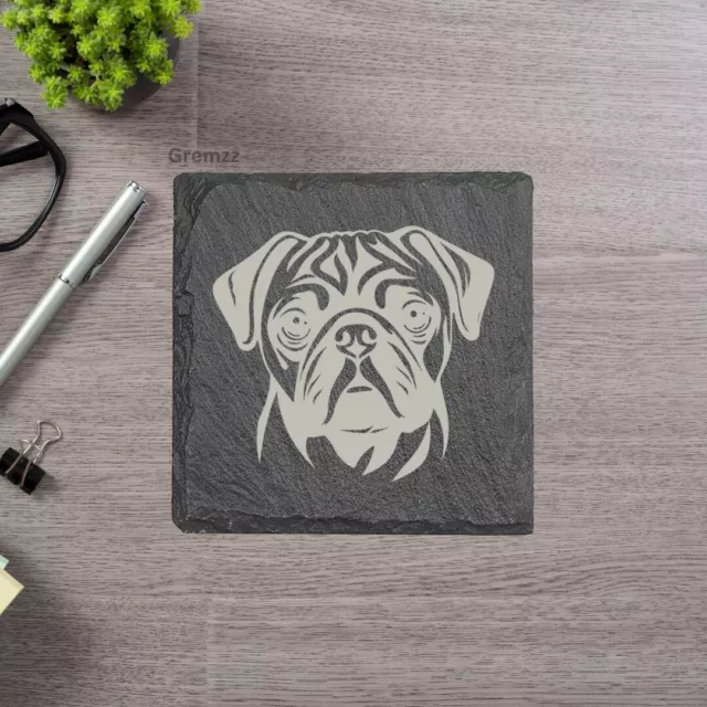 Pug Slate Coaster Perfect Gift for Dog Owners & Dog Lovers