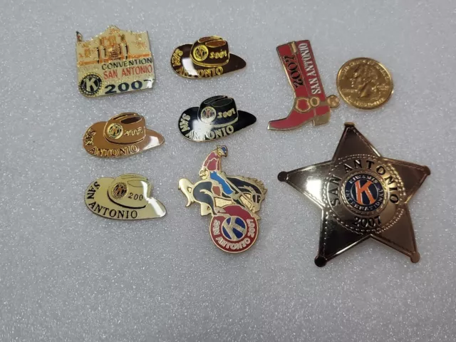 Kiwanis Club International San Antonio Convention Lapel Pin Lot 8 pc Enamel Star