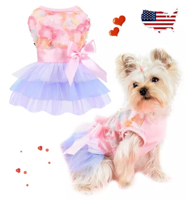Dog Clothes for Small Dogs Girl, Dog Dress for Chihuahua Yorkie Teacup Outfit US