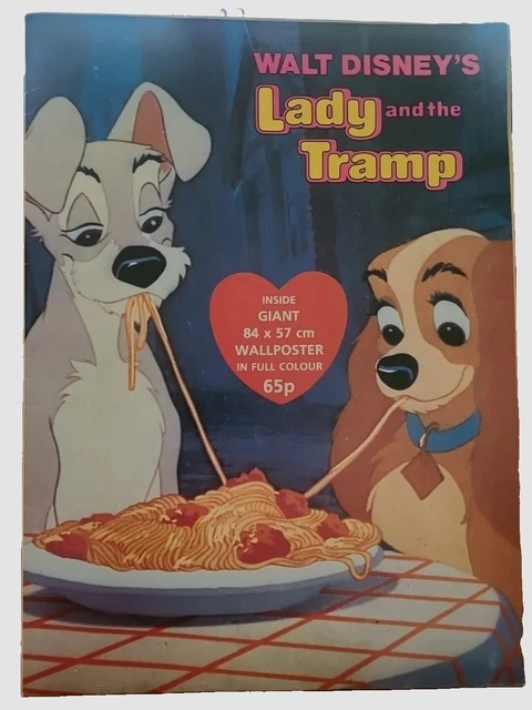 Walt Disney's Lady And The Tramp Double Sided Folded UK Release Film Poster 1984