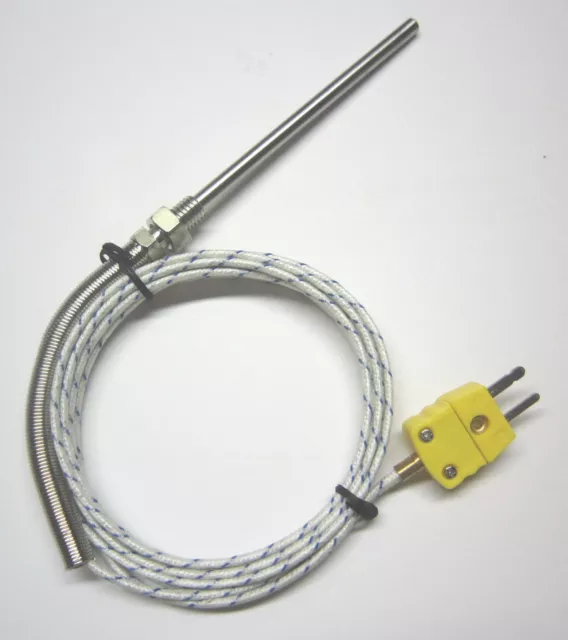 Grounded K-type Thermocouple Sensor w High Temperature Stainless Steel Probe FG