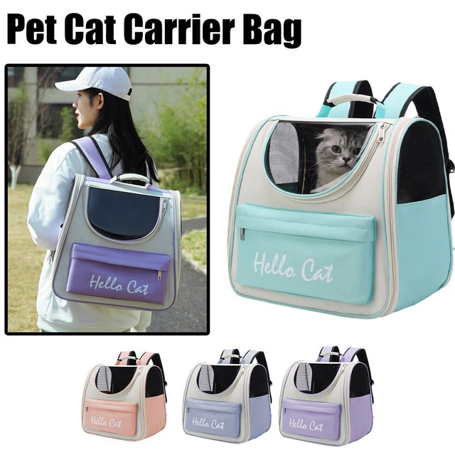 Pet Cat Carrier Bag Breathable Portable Cat Backpack Outdoor Cats Bs Travel 9CV4