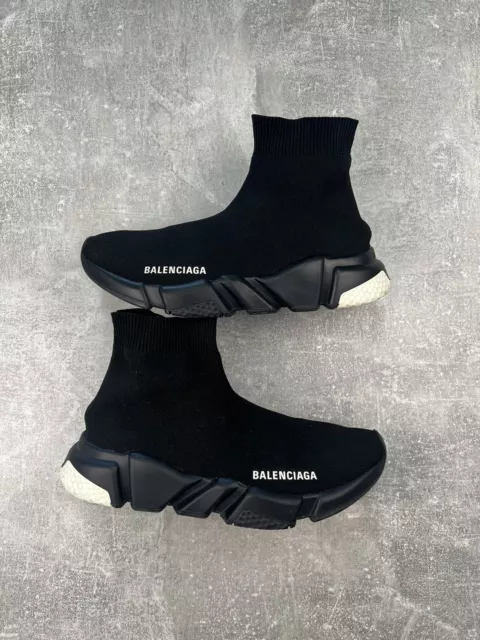 GENUINE MASTERPIECE BALENCIAGA speed trainer black x white 38 sock