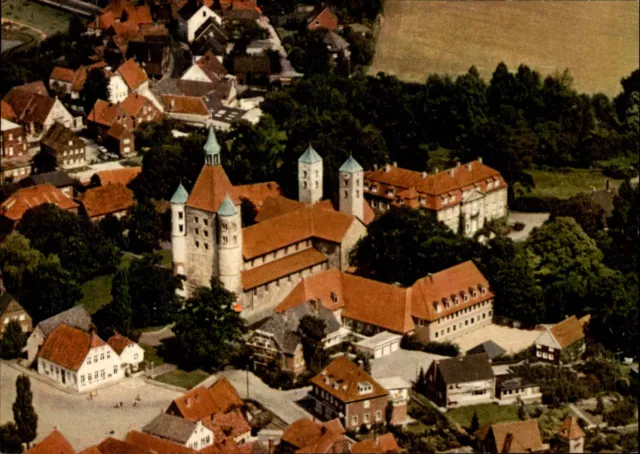 Postkarte ~1980 Luftbild ehemalige Stiftskirche Kirche in FRECKENHORST ungelauf.