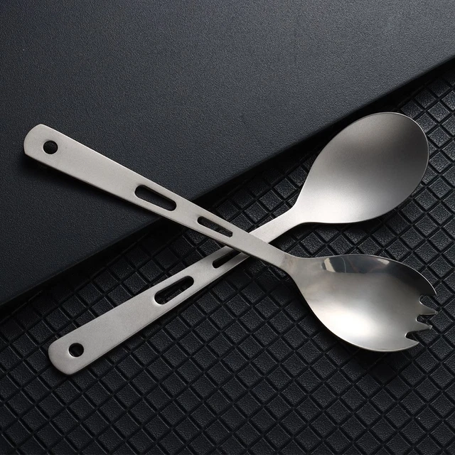 de cuisine en titane pur Pique-nique extérieur Longue poignée Cuillère 4