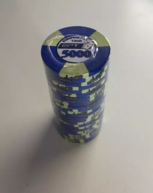 BLISTER da 25 Fiches - Poker chips ceramica replica EU Poker Tour Valore 5000