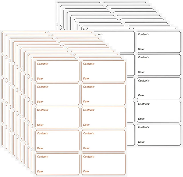 200 FREEZER LABELS, Removable Stickers, Refrigerator Date Labels, Peelable, 6... EUR 6,53