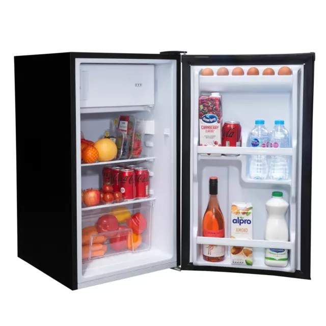 SIA LFIBL 48cm Black Free Standing Under Counter Fridge With 3* Ice Box