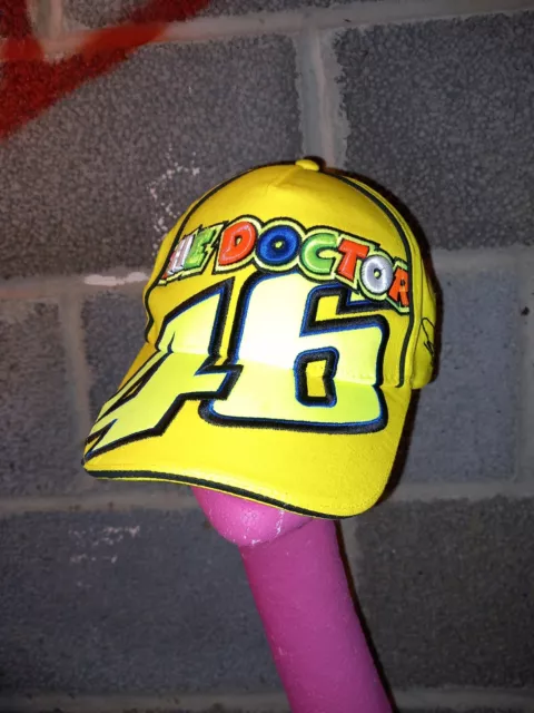 Valentino Rossi The Doctor Vr 46 Cap Yellow Embroidered