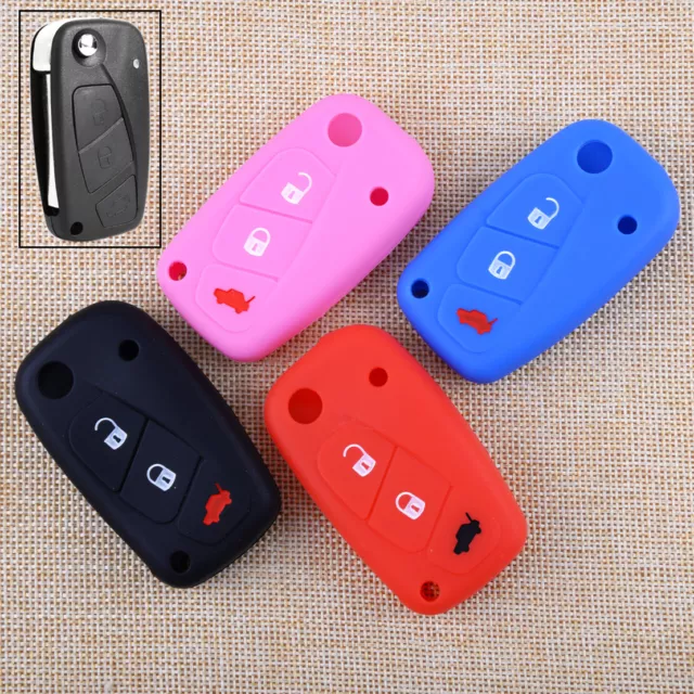 3 Button Silicone Remote Flip Key Cover Case Fob Shell for Fiat Punto Panda Idea