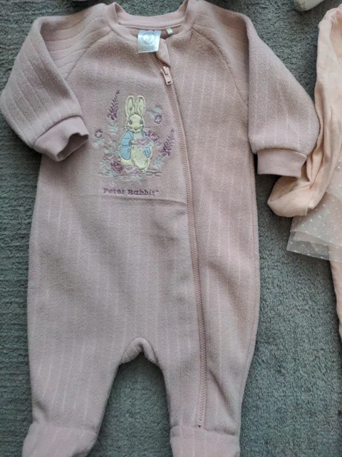 Massive bundle baby girls 0-3 months clothes sleepwear bedtime sleepsuits & vest 2