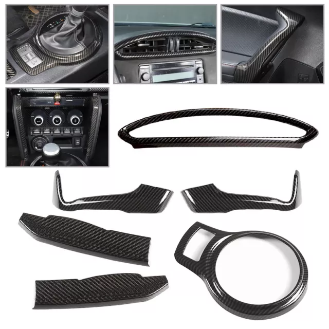 6Pcs/set Carbon Fiber Style Interior Trim Cover Fit For Toyota 86 Subaru BRZ