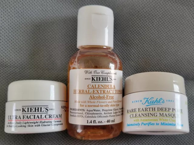 Kiehl's Ultra Facial Cream + Toner + Masque ~ Travel Size Set ~ BNW/OB