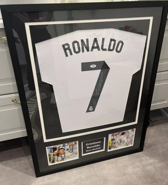 Signed and framed Cristiano Ronaldo Real Madrid jersey with Coa