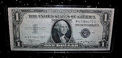 $1 One Dollar AU SILVER CERTIFICATE 1935A BLUE SEAL N 43384172 C Crisp NM Bill