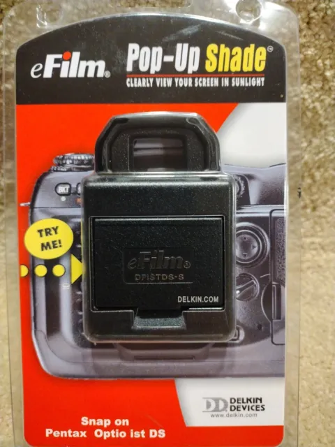 eFilm Pop-Up Shade Snap-on para Pentax Optio Ist DS TOTALMENTE NUEVO