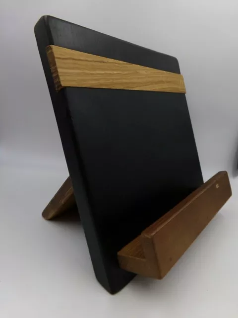 Pottery Barn Handmade Reclaimed Wood Cookbook Holder w/ Shelf Black 11" #9979