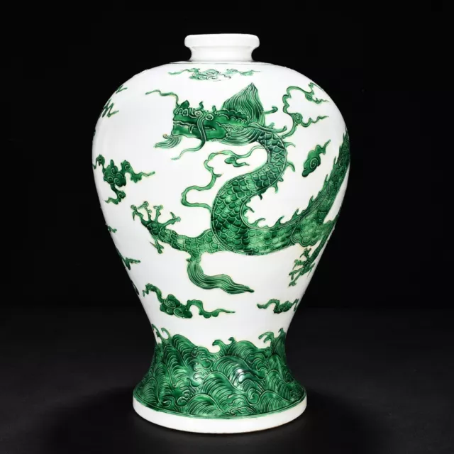 15.3" china antique ming dynasty yongle mark porcelain cloud dragon pattern vase