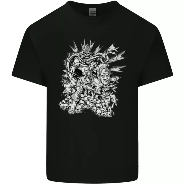 Inca Warrior Skull Gym Martial Arts MMA Axe Kids T-Shirt Childrens