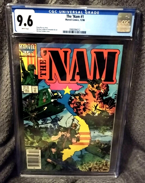 THE 'NAM #1 CGC 9.6 NM+ WP Newsstand - 1986 Marvel Michael Golden - Vietnam War