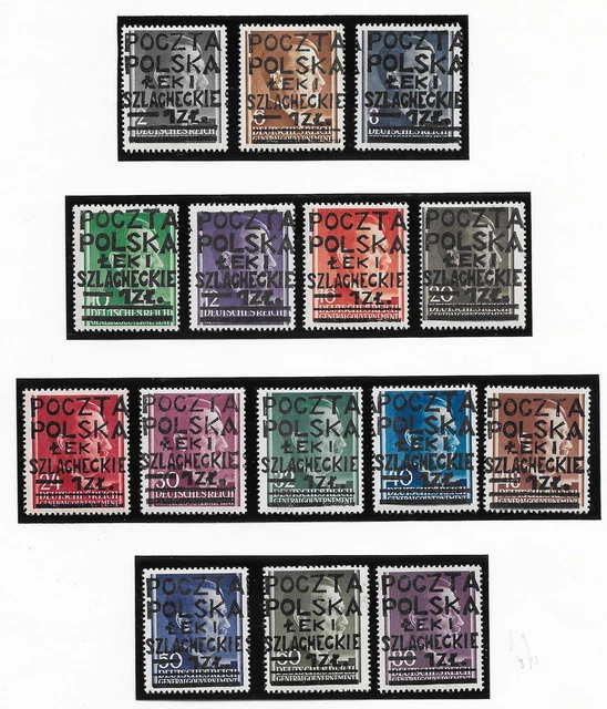 Poland/LEKI SZLACHECKIE stamps 1945  16 LOCAL ovpt stamps  MNH VF