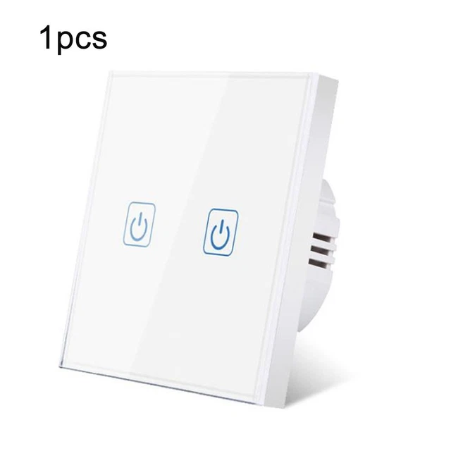 Interruttore touch da parete 1/2 marcia 220 V cristallo doppio cerchio pannello vetro