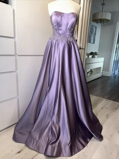 New La Femme Dress Ethereal Sweetheart Neckline A-line Gown Size 6- Lavander