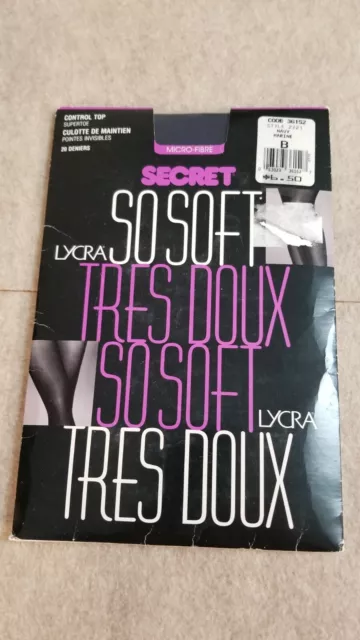 Pantyhose SECRET SO SOFT Navy Size B Control Top LYCRA NIP