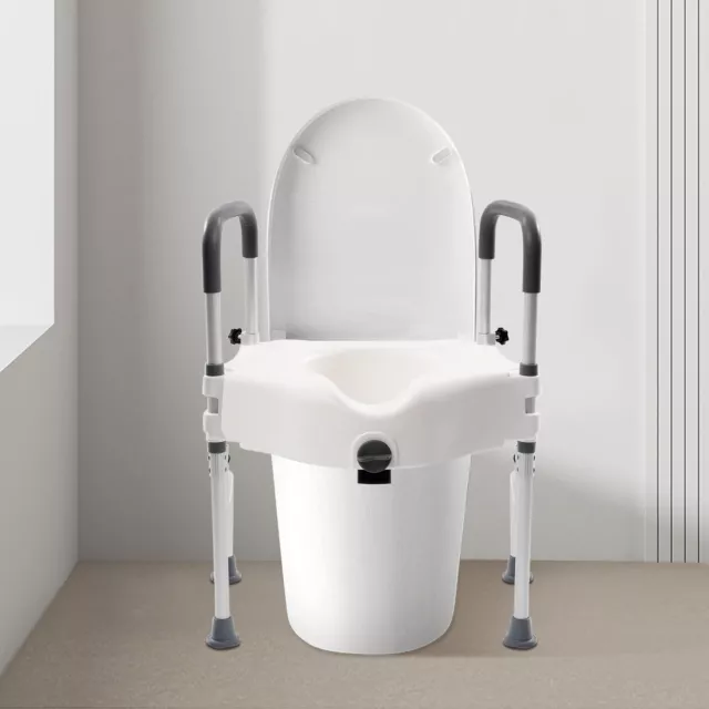 Toilettensitzerhöhung + Armlehnen WC-Erhöhung Toilettenaufsatz Einstellbar Neu