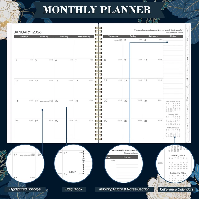 2026-2030 MONTHLY PLANNER - 5 Year Planner/Calendar 2026-2030, 11" x 9 ...
