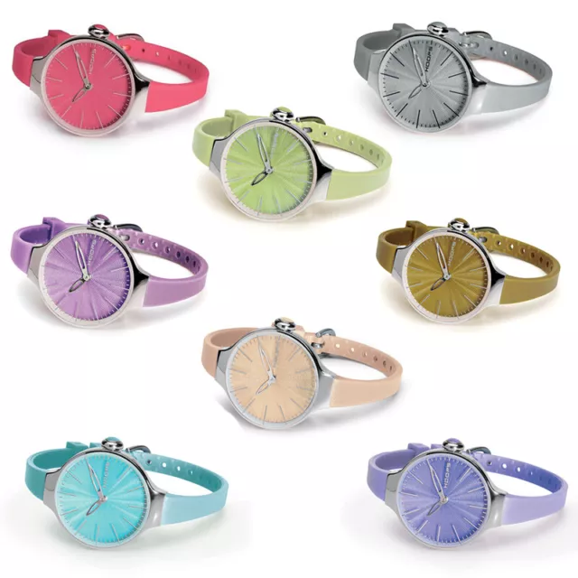 Orologio Donna HOOPS CHERIE Silicone Colorato NEW Lady Small Silver