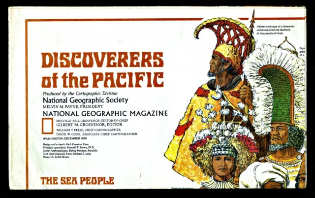 ⫸ 1974-12 December DISCOVERERS ISLANDS OF PACIFIC National Geographic Map  A3