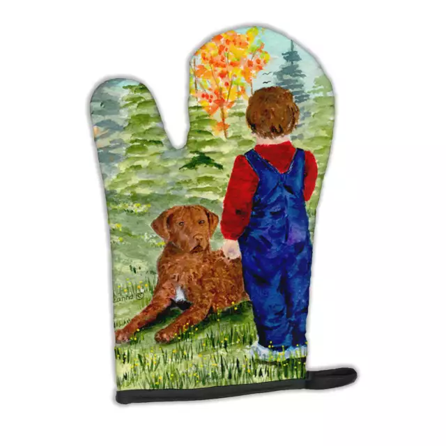 Little boy with Chesapeake Bay Retriever Oven Mitt SS8547OVMT New Never Used