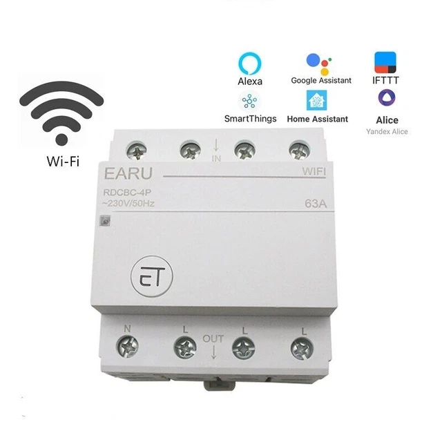 CIRCUIT BREAKER SMART Timer Relay Switch Three Phase WIFI Voice Remote