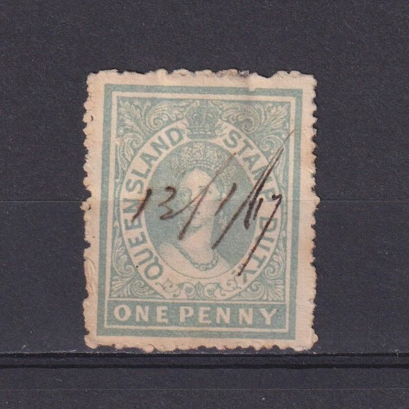 QUEENSLAND AUSTRALIA 1863, SG# F1, CV £30, 1d blue, No wmk, QV, Used