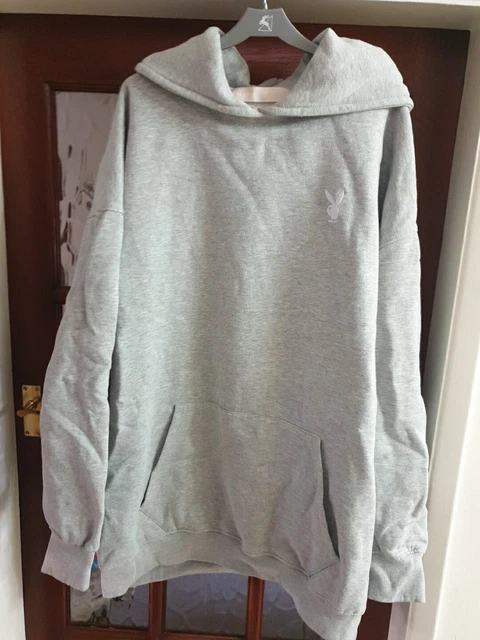 PLAYBOY X MISSGUIDED grey Oversized hoodie Size 16 10.00