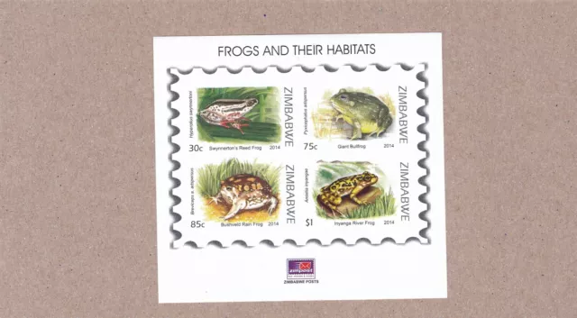 Zimbabwe mnh imperforated sheet frogs, habitats  2014