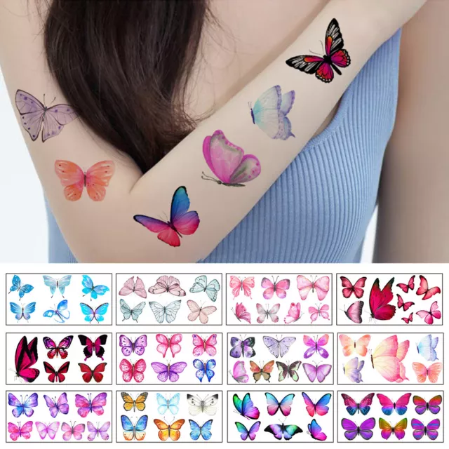 Resistente Al Agua Cartoon Tatuaje Pegatina Mariposa Tatuaje Temporal ； " 3