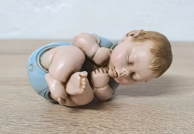 A.Lucchesi Figurine de collection Sleeping Baby Porcelaine Peinte à la main...
