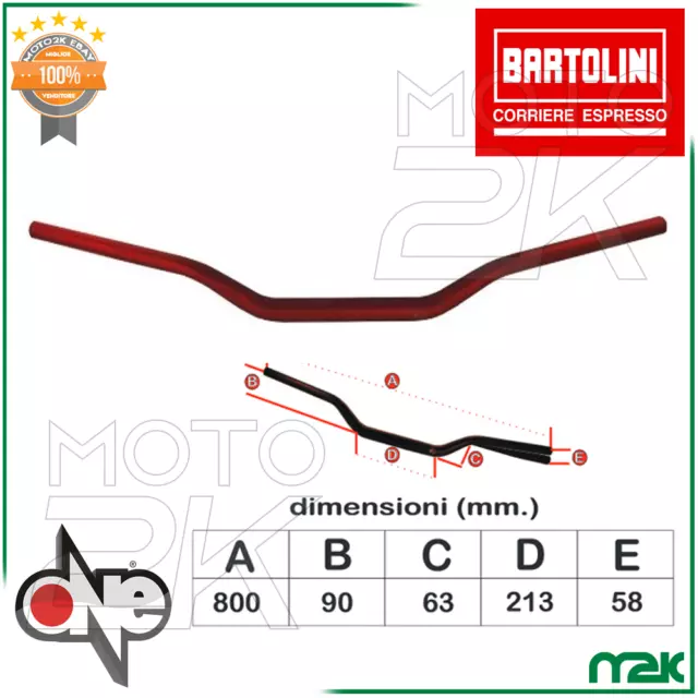 Manubrio Sterzo Diametro 28,6 Lunghezza 800 Mm Colore Rosso One Universale Moto