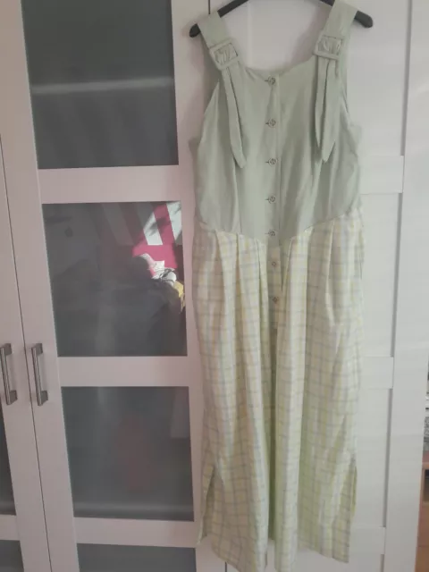 DamenKleid  Trachtenkleid Trägerkleid Dindl gelb-grün-weiß  Damen Gr.40