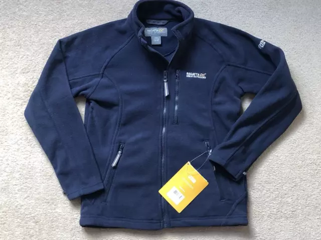 BNWT Regatta Kids Navy Full Zip Fleece Top Light Jacket Age 9-10 Years