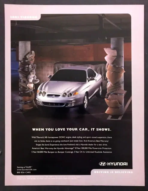 2001 Hyundai Tiburon Coupe photo "When You Love Your Car It Shows" print ad
