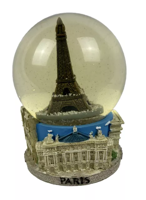 Eiffel Tower Paris Vintage Creations Isaac Hand Painted Snow Globe