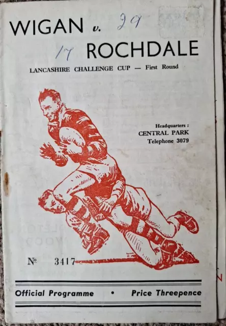 WIGAN v ROCHDALE, 29TH AUGUST 1959. LANCS CHALLENGE CUP