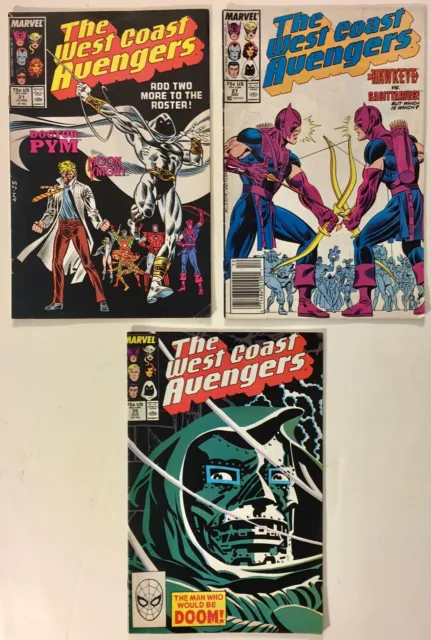 The West Coast Avengers Vol. 2 #s 21 27 35 Lot of 3 - Marvel Comics 1987-1988