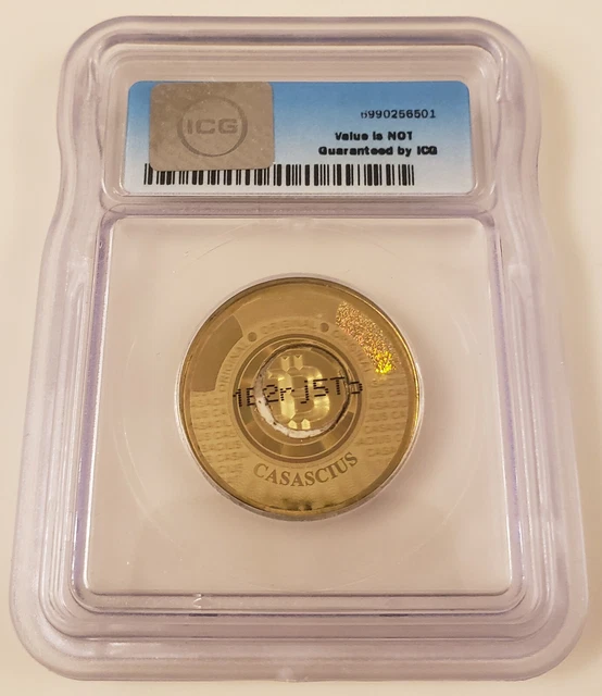 1B2rj5To - 2011 Series 1 Casascius (Redeemed) Physical Bitcoin ICG MS-66