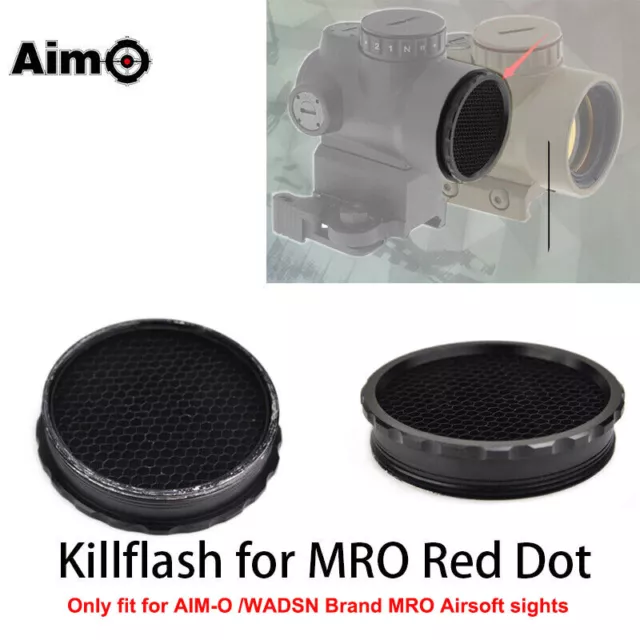 AIM-O Killflash Head Cover Metal Mesh for Tactical MRO Red Dot Scope Sight Black